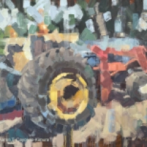 Wade's Tractor. Oil on Canvas. 36" x 48".